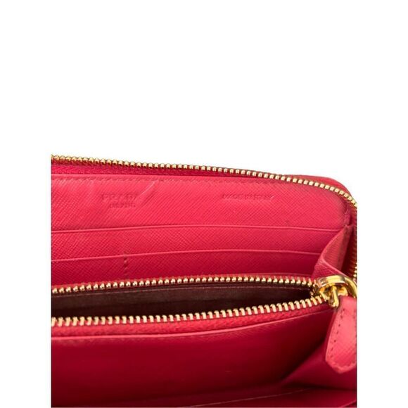Authentic Prada Zip Wallet Pink Saffiano Leather - Picture 2 of 10